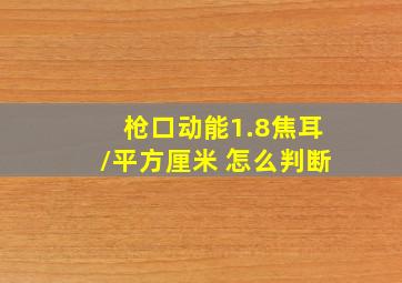 枪口动能1.8焦耳/平方厘米 怎么判断